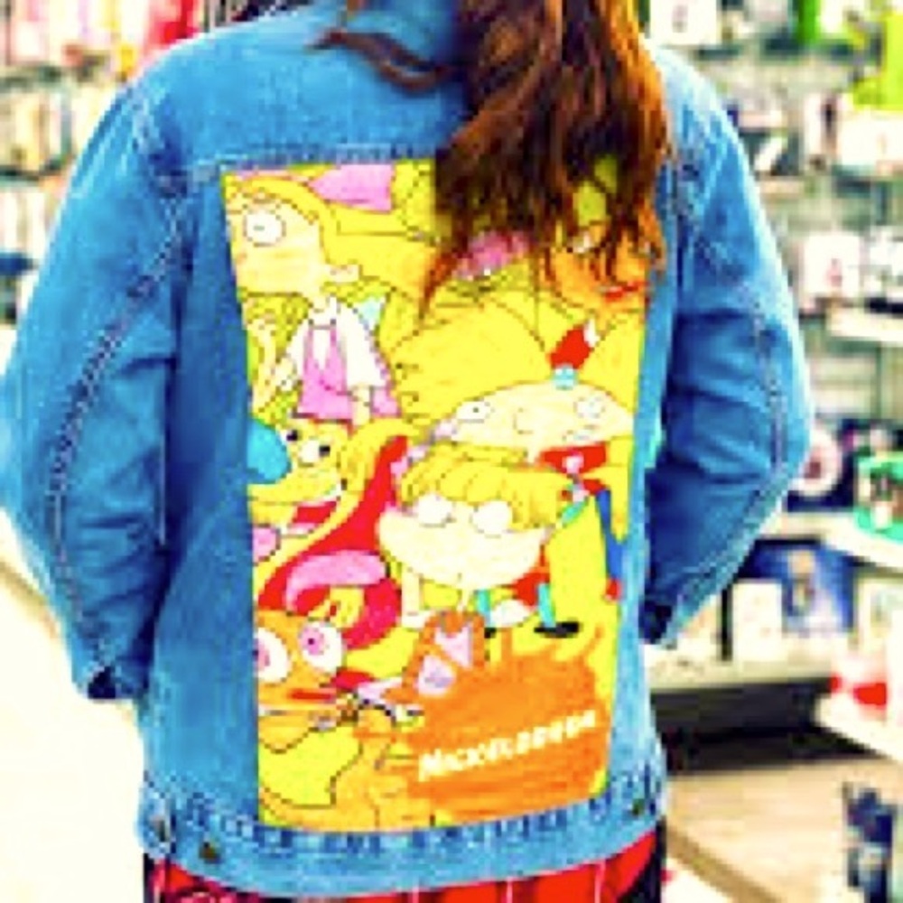 Nickelodeon Graphic Denim Trucker Boyfriend Jean Jacket